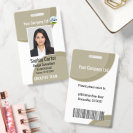 Crachá de ID de Funcionário com Nome de Foto Perso