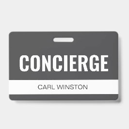 Crachá de ID de Funcionário Concierge de Hotel Per