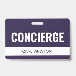 Crachá de ID de Funcionário Concierge de Hotel Vio