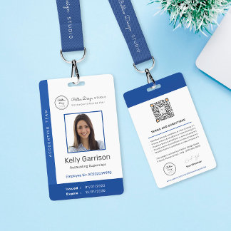 Crachá de ID de Funcionário Corporativo Moderno Pe