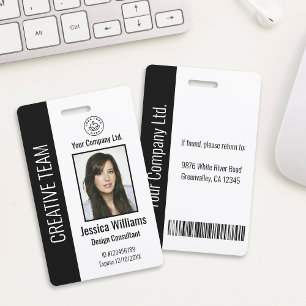 Crachá de ID de funcionário corporativo personal