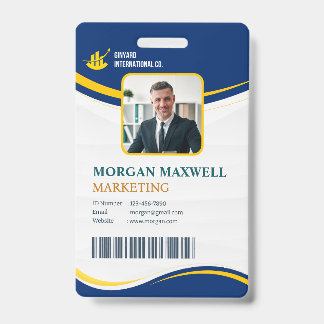 Crachá de ID de funcionário corporativo personaliz