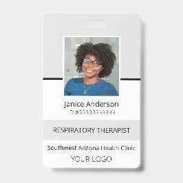 Crachá de ID de Funcionário da Cinza de Fotografia