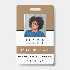 Crachá de ID de Funcionário de Tan de Fotografia P