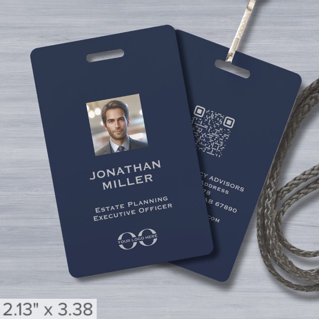 Crachá de ID de Funcionário do Código QR de Foto P (Criador carregado)