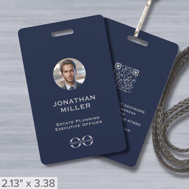 Crachá de ID de Funcionário do Código QR de Foto P (Criador carregado)