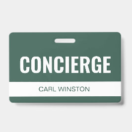 Crachá de ID de Funcionário do Concierge de Hotel 