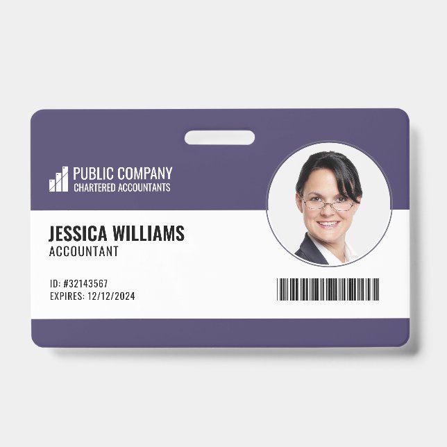 Crachá de ID de Funcionário do Funcionarios de Cód (Front)