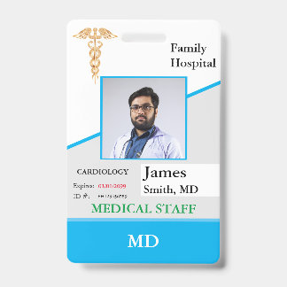 Crachá de ID de funcionário médico personalizado +