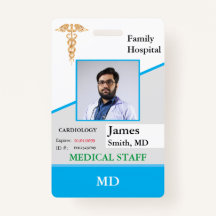 Crachá de ID de funcionário médico personalizado +