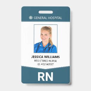 Crachá de ID de Funcionário Nurse RN Registrado