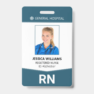 Crachá de ID de Funcionário Nurse RN Registrado