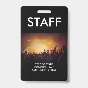Crachá de ID de Funcionário Passes VIP Personaliza
