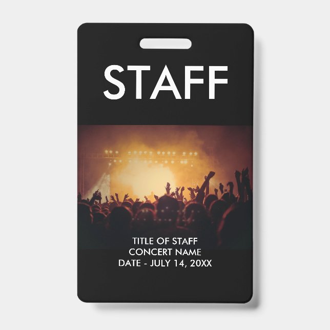Crachá de ID de Funcionário Passes VIP Personaliza (Frente)