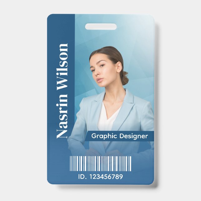 Crachá de ID de Funcionário Personalizado (Frente)