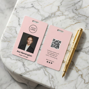 Crachá de ID de Funcionário Personalizado com Códi