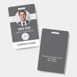 Crachá de ID de Funcionário Personalizado com Foto