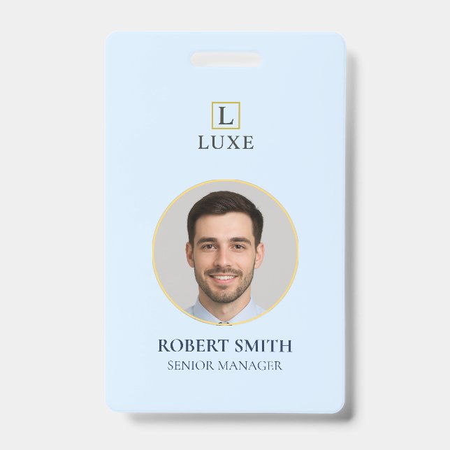 Crachá de ID de Funcionário Personalizado com Foto (Front)