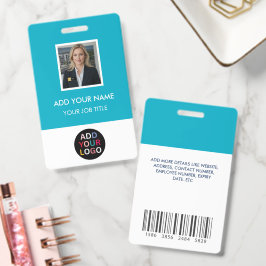 Crachá de ID de Funcionário Personalizado com Foto