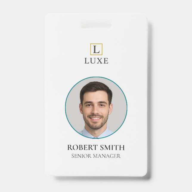 Crachá de ID de Funcionário Personalizado com Foto (Front)