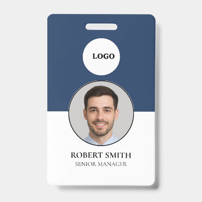 Crachá de ID de Funcionário Personalizado com Foto (Frente)