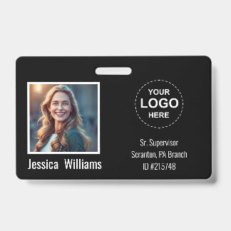 Crachá de ID de Funcionário Personalizado com Foto