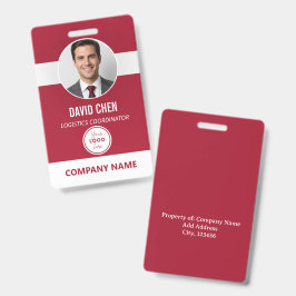 Crachá de ID de Funcionário Personalizado com Foto