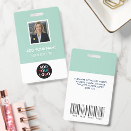 Crachá de ID de Funcionário Personalizado com Foto