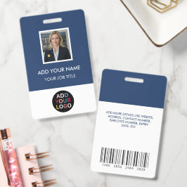 Crachá de ID de Funcionário Personalizado com Foto
