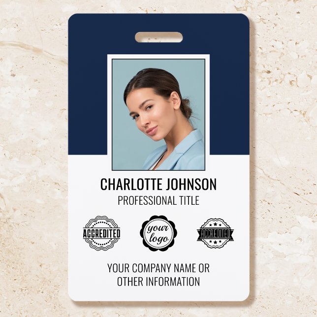 Crachá de ID de Funcionário Personalizado Logotipo (Criador carregado)