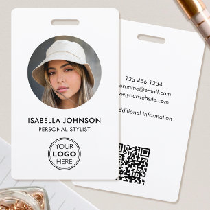 Crachá de ID de Funcionário Personalizado Moderno