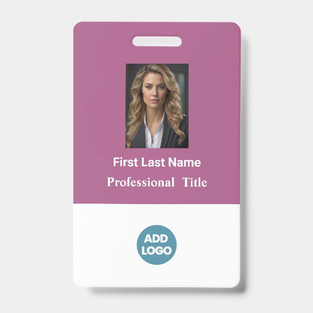 Crachá de ID de funcionário personalizado - Nome,  (Frente)