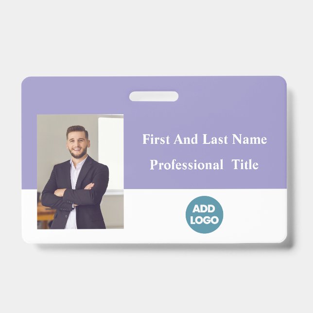 Crachá de ID de Funcionário Personalizado - Nome,  (Frente)