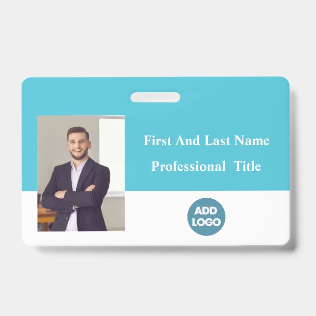 Crachá de ID de funcionário personalizado - Nome,  (Frente)