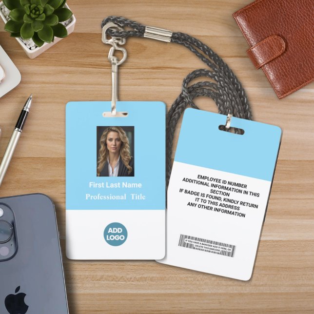 Crachá de ID de funcionário personalizado - Nome,  (Personalized Badge Id With Photo, Name, Logo And Barcode.. 
Custom Your Badge Id Card For Any Job)