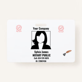 Crachá de ID de funcionário preto e branco persona