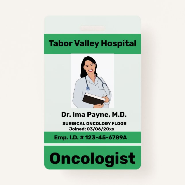 Crachá de ID de Funcionário Profissional Editável (Frente)