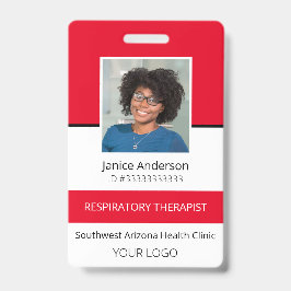 Crachá de ID de Funcionário Vermelho de Foto Profi