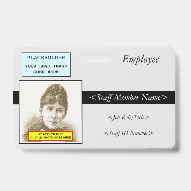 Crachá de ID de Funcionarios brilhante (Front)