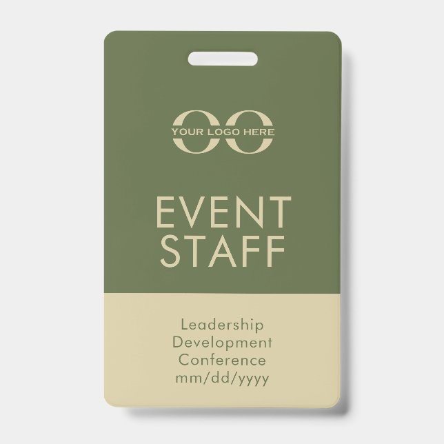 Crachá de ID de Funcionarios de Evento de Azul e b (Frente)