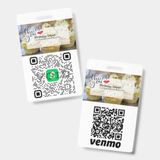 Crachá de ID de Pagamento Escaneável com Código QR