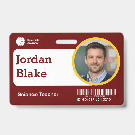 Crachá de ID de Professor Personalizado com Logoti