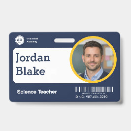 Crachá de ID de Professor Personalizado com Logoti