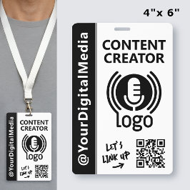 Crachá de ID de Rede de Criador de Conteúdo Modern