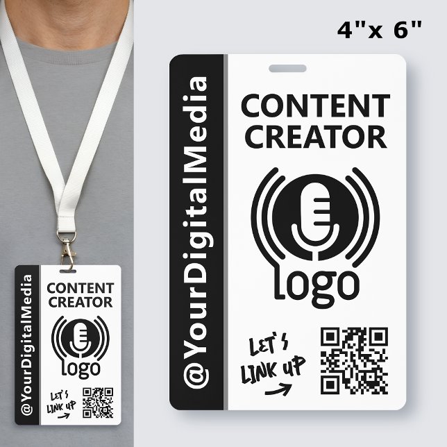 Crachá de ID de Rede de Criador de Conteúdo Modern (Criador carregado)