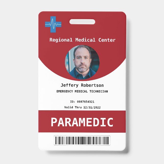 Crachá de ID de Segurança de Paramédico (Frente)