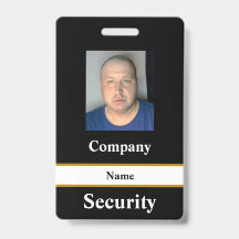 Crachá de ID de segurança preto