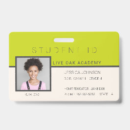 Crachá de ID do Estudante de Escolas Domésticas | 
