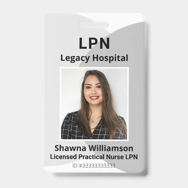 Crachá de ID do funcionário da Cinza profissional  (Frente)