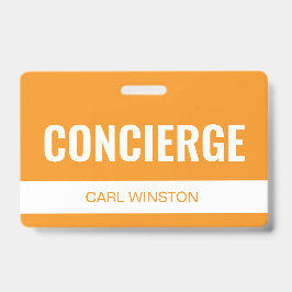 Crachá de ID do Funcionário de Concierge do Hotel 